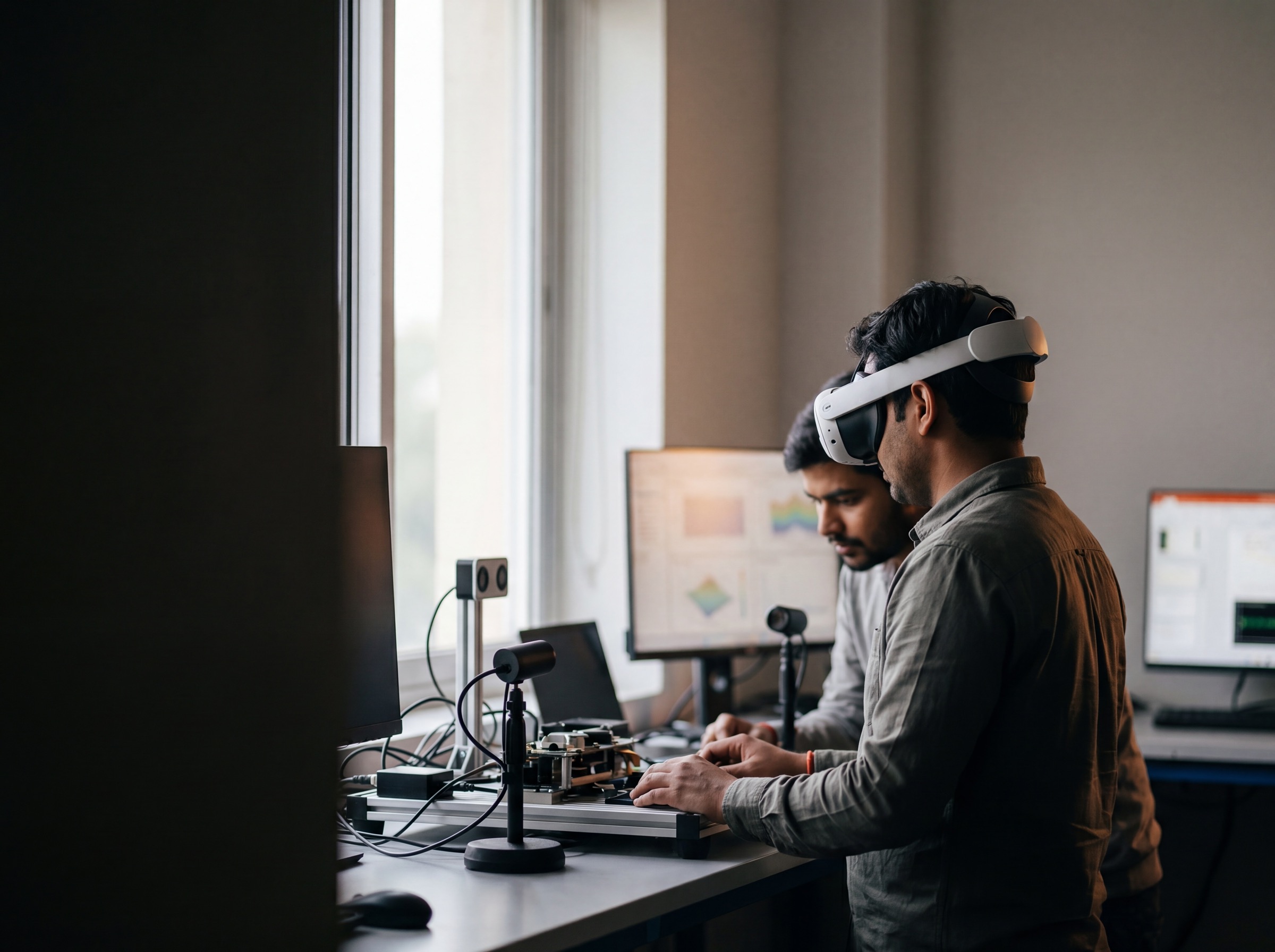 Clixlogix team working in an emerging technology and VR lab