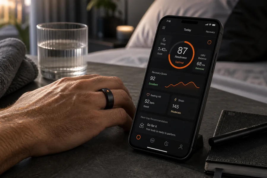 Smart recovery ring that tracks sleep and readiness