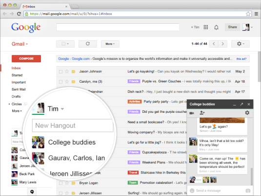 single page application - Gmail by Google