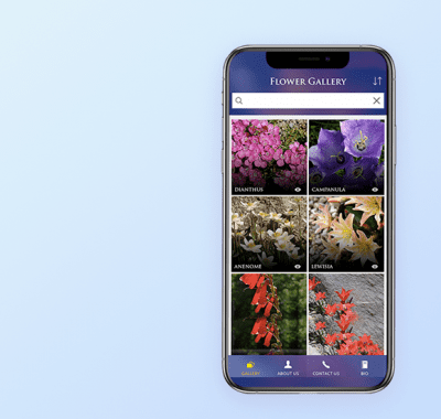 Alpine mobile app with image gallery