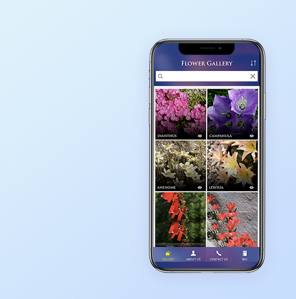 Alpine mobile app with image gallery