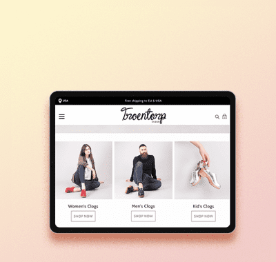 Torentrop Clogs Product Page