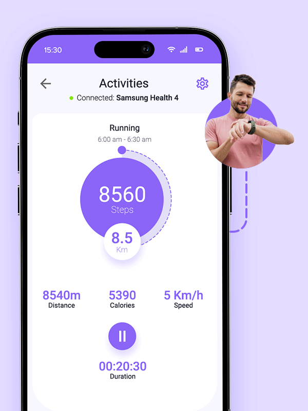 System showing instant sync with exercise equipment