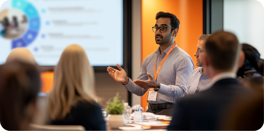 Clixlogix employee explaining how to start a Partnership with Clixlogix