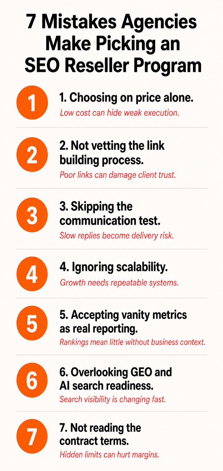 7 mistakes agencies make picking an SEO reseller program