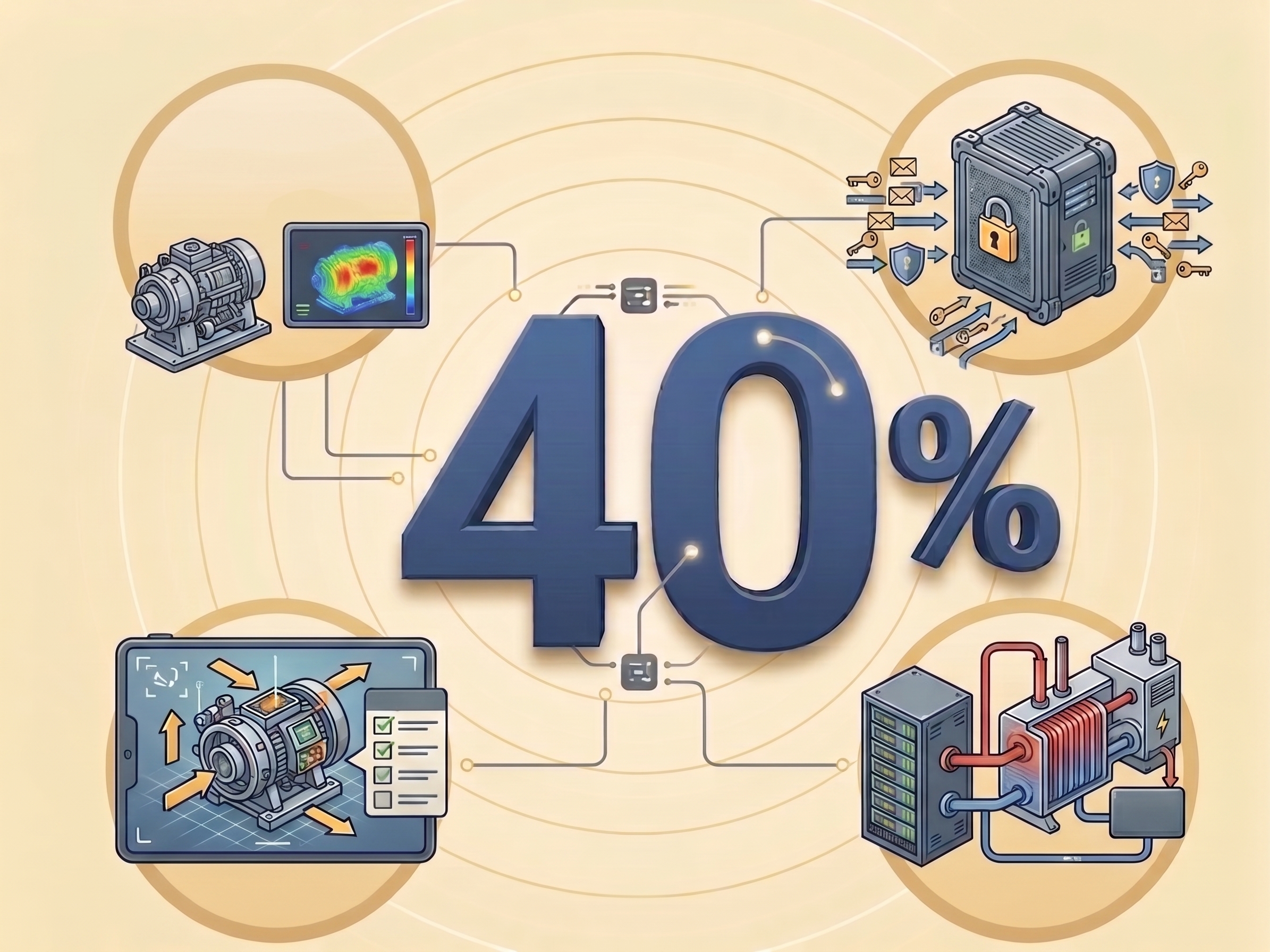 MTTR cut by up to 40%, MTBF improved through predictive scheduling