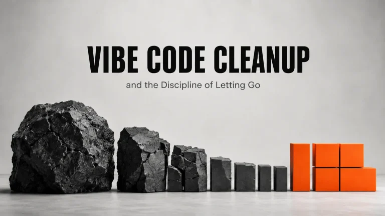 Vibe Code Cleanup and the Discipline of Letting Go
