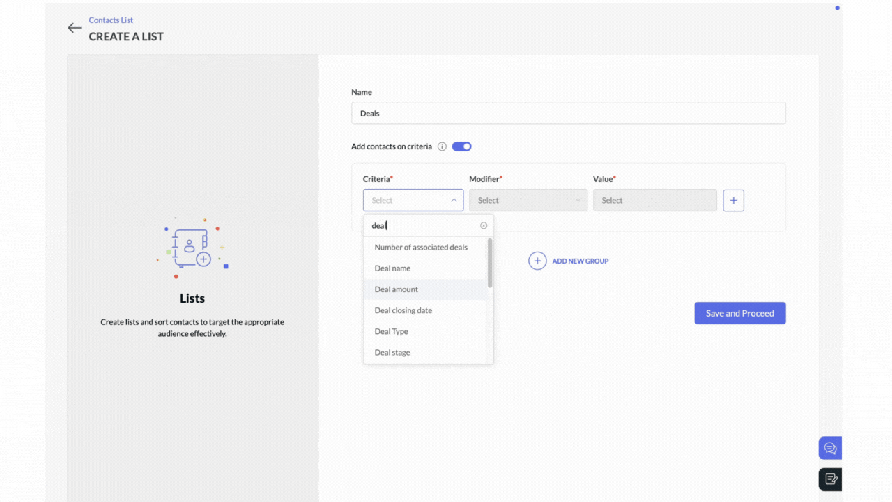 Animated demo of building a dormant lead Segment from CRM properties in Zoho Marketing Automation