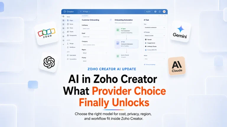 AI in Zoho Creator, What Provider Choice Finally Unlocks