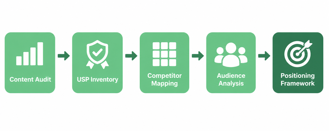 The five step audit process that produced the positioning anchor