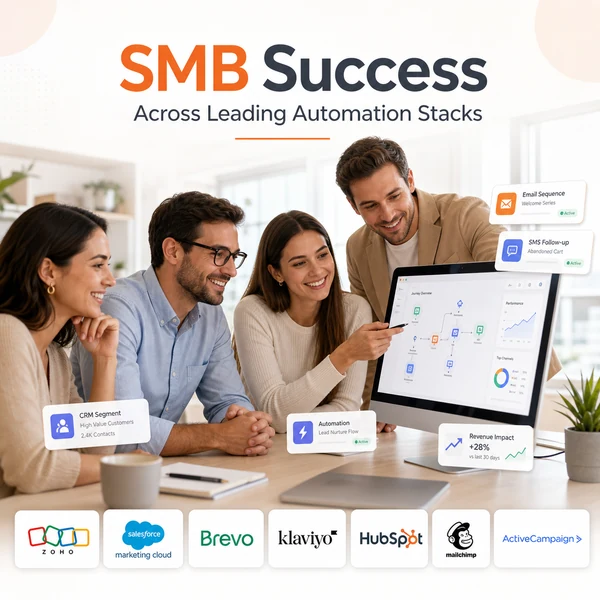 SMB success across Zoho, Salesforce Marketing Cloud, Brevo, Klaviyo, HubSpot, Mailchimp and ActiveCampaign