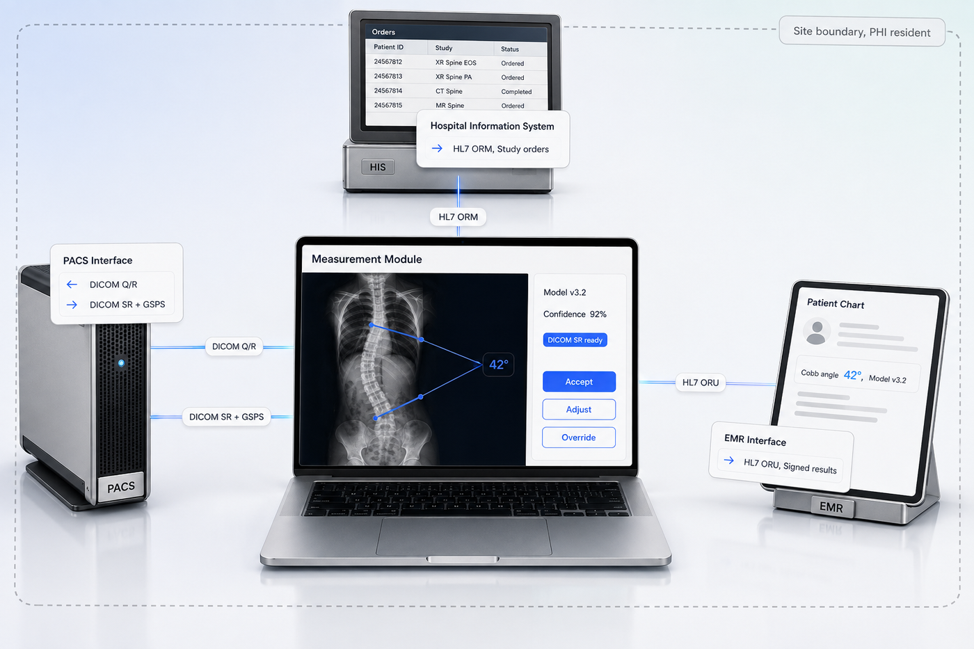 Standards based integration across PACS, HIS, and EMR