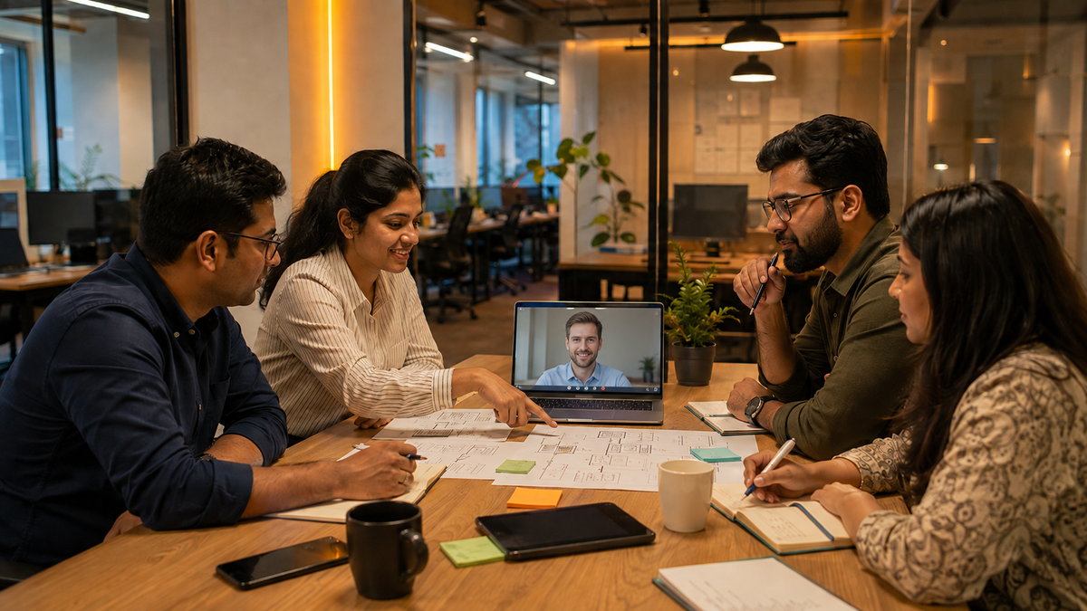 Clixlogix team reviewing a vibe coded app with a client on video