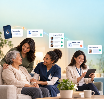 Zoho AI workflow automation and voice intake for a regional home care provider