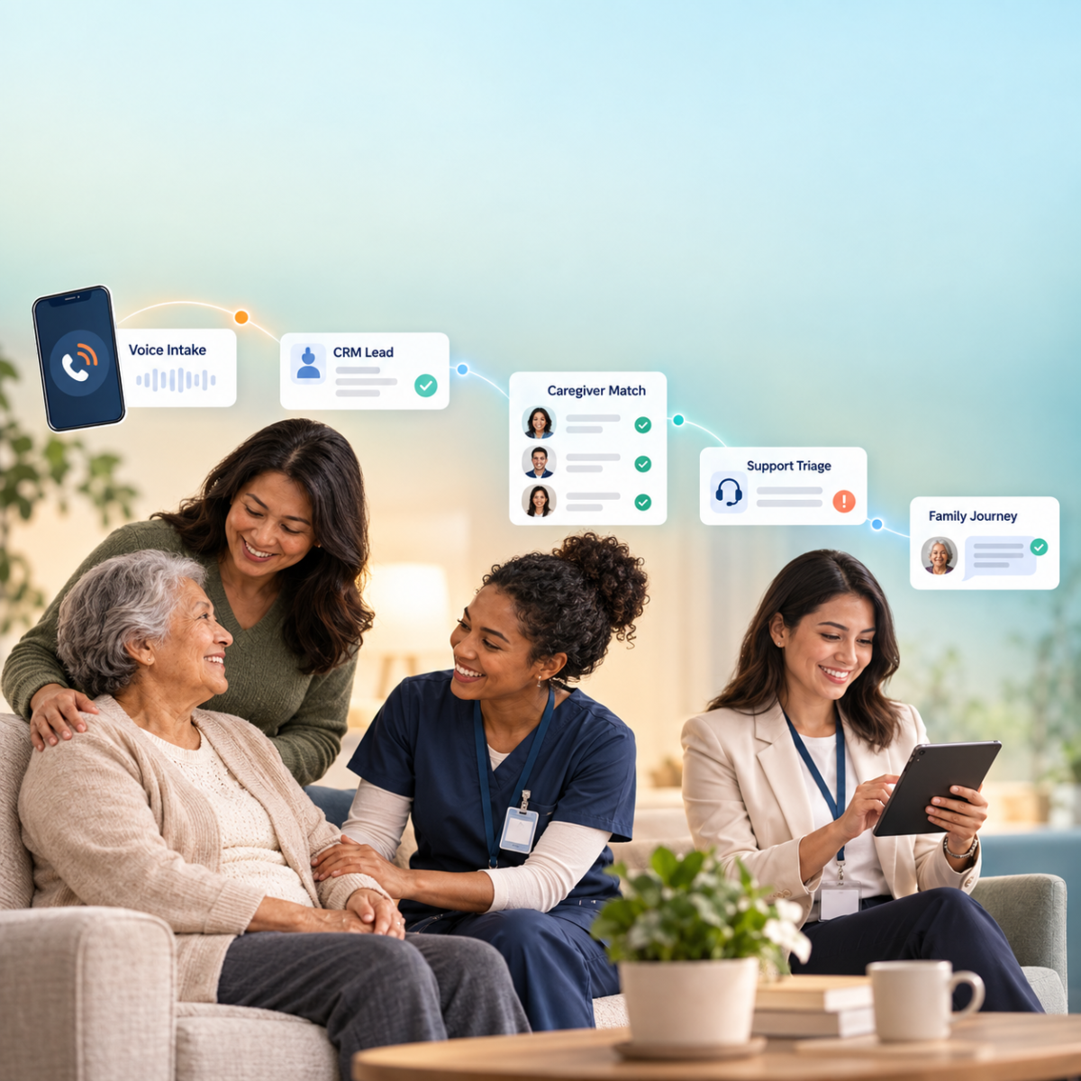 Zoho AI Workflow Automation and Voice Intake Integration for a Regional Home Care Provider