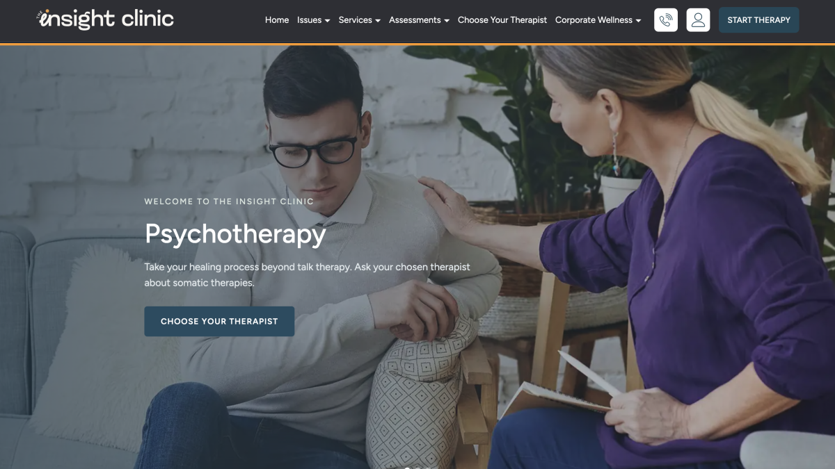 The Insight Clinic psychotherapy services page
