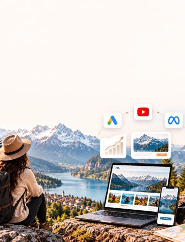 PPC rebuild across Google, YouTube and Meta for a luxury adventure travel operator in Switzerland
