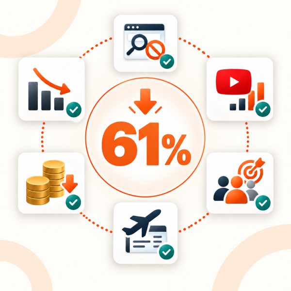 61% Reduction in Cost Per Booking