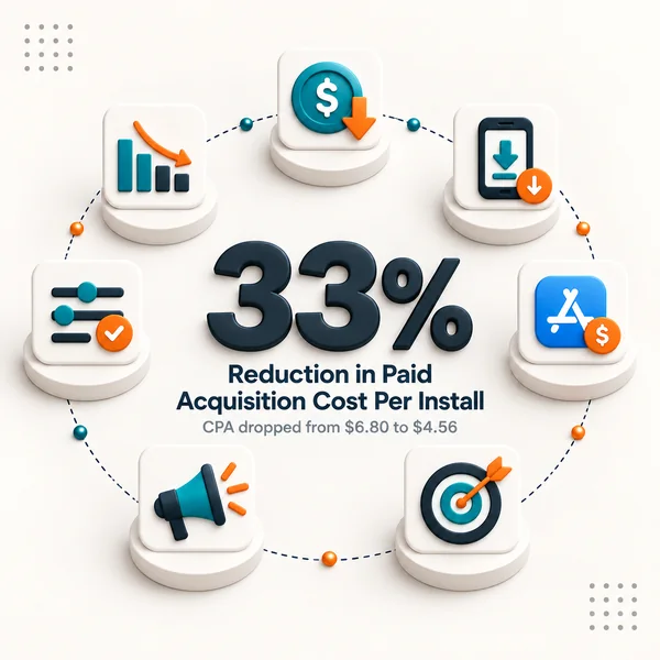 33% Reduction in Paid Acquisition Cost Per Install