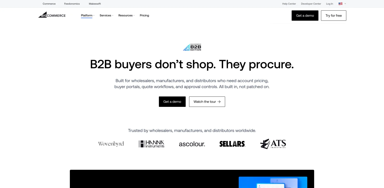 BigCommerce B2B Edition interface showing buyer roles, price lists and quoting