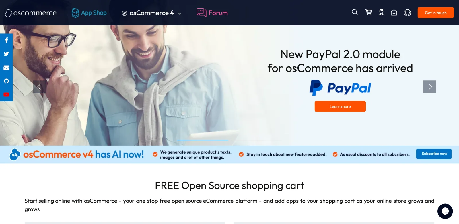 osCommerce v4 administration screen showing catalog and customer group configuration