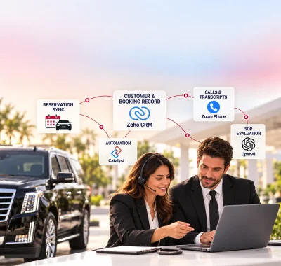 Florida ground transportation operations supported by Zoho CRM, Zoom Phone, Zoho Catalyst and OpenAI
