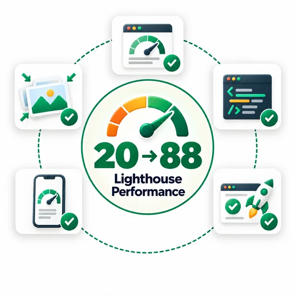Lighthouse Performance 20 to 88