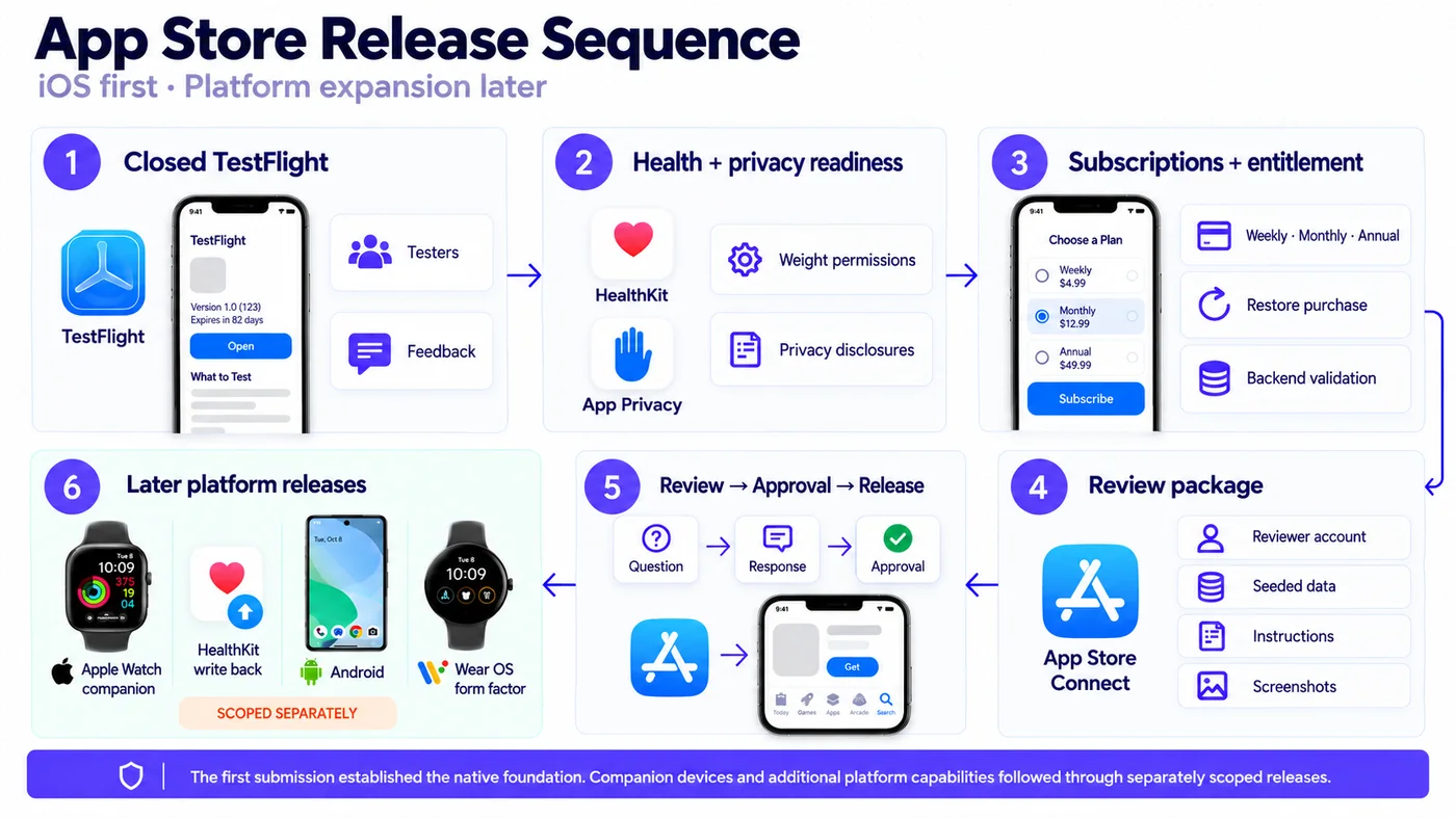 App Store release sequence from TestFlight to store release
