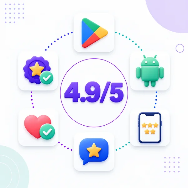 4.9 of 5 on the Google Play listing
