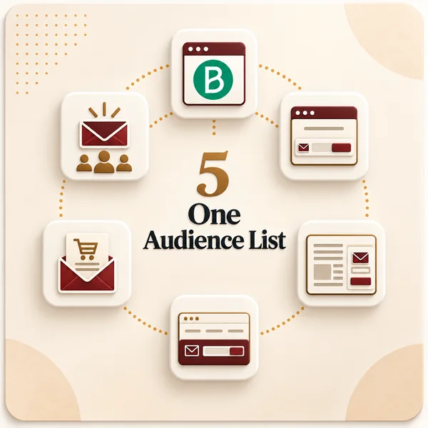 Newsletter capture tied to the content library